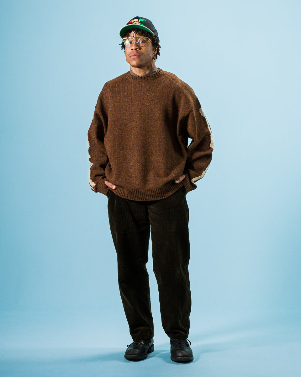 Kapital 5G Wool BONE Crew Sweater - Brown - Standard & Strange