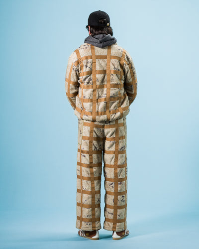 Kapital Fleece PRISONER Craft Tattersall Easy Pants - Beige - Standard & Strange