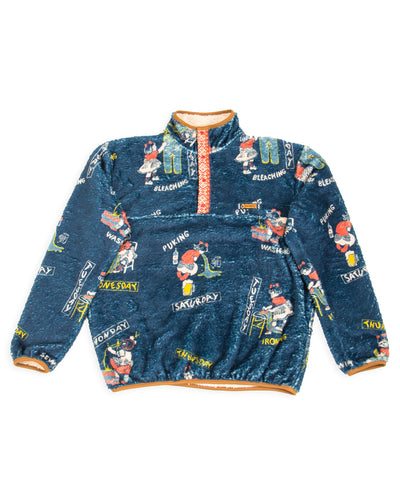Kapital KOUNTRY CALENDAR Fleece Pullover - Navy - Standard & Strange