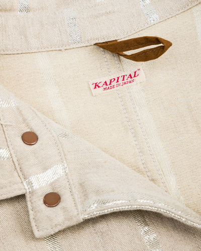 Kapital Linen Glitter PHILLIES Stripe CACTUS Coverall - Ecru - Standard & Strange