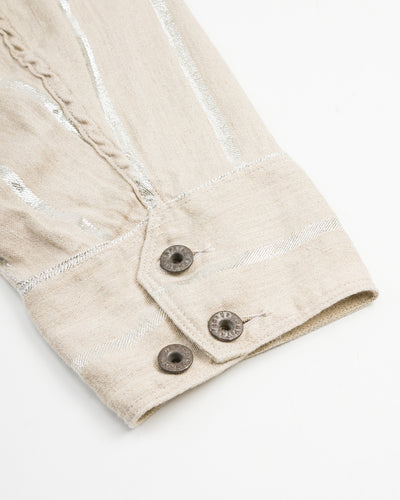 Kapital Linen Glitter PHILLIES Stripe CACTUS Coverall - Ecru - Standard & Strange