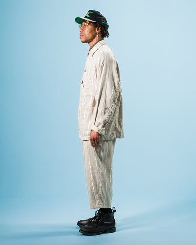 Kapital Linen Glitter PHILLIES Stripe CACTUS Coverall - Ecru - Standard & Strange