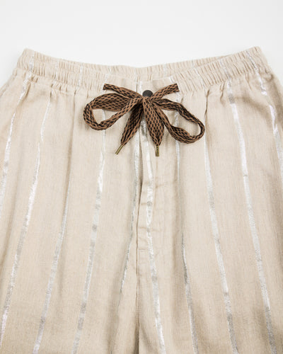 Kapital Linen Glitter PHILLIES Stripe EASY Pants - Ecru - Standard & Strange