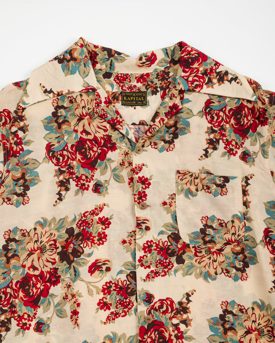 Kapital Silk Rayon CHAMPETRE MARIA WRANGLE Collar Aloha Shirt - Natural - Standard & Strange