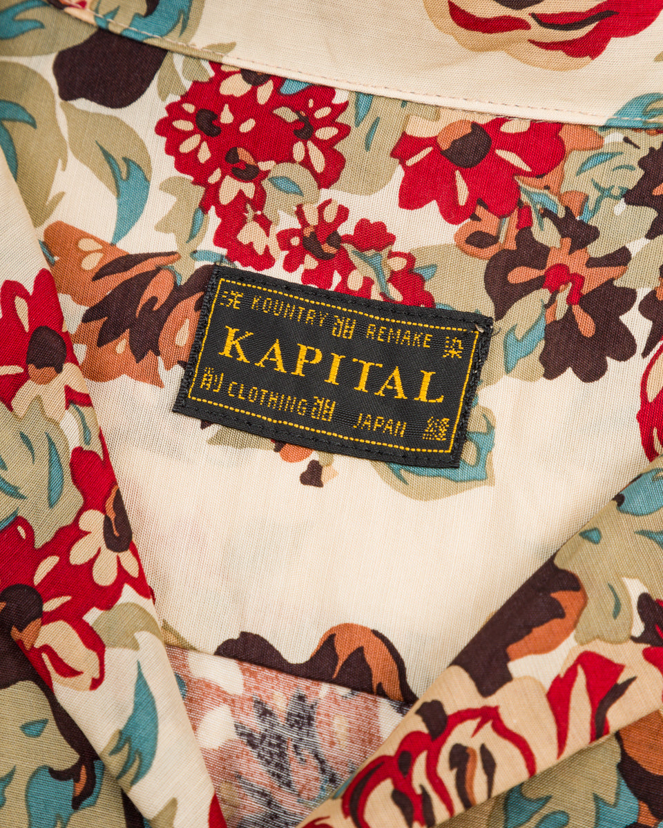 Kapital Silk Rayon CHAMPETRE MARIA WRANGLE Collar Aloha Shirt - Natural - Standard & Strange