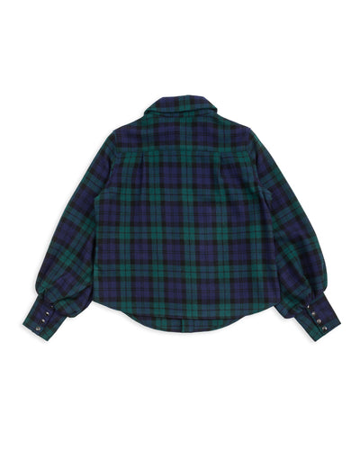 Kapital Tartan Check Layered Collar OPERA Western Shirt - BlackWatch - Standard & Strange