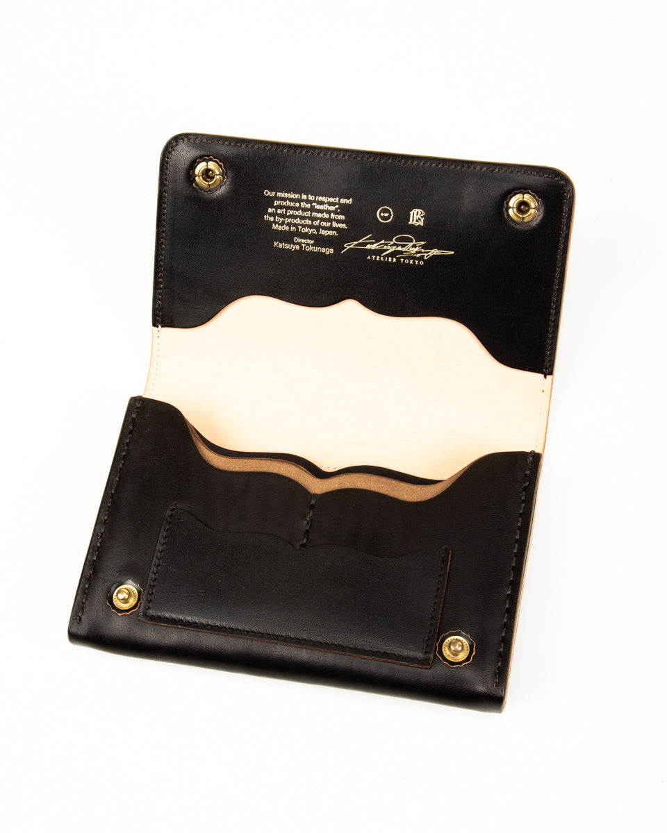 Rolling Dub Trio Middle Trucker Wallet - Black Maryam Horsebutt - Standard & Strange