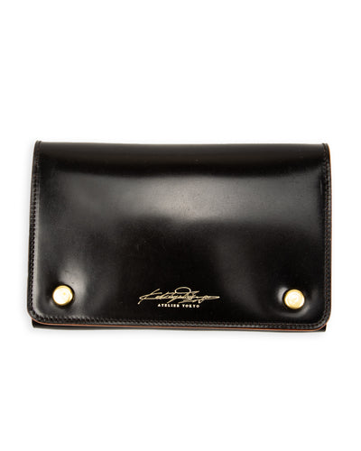 Rolling Dub Trio Middle Trucker Wallet - Black Rocado Cordovan - Standard & Strange