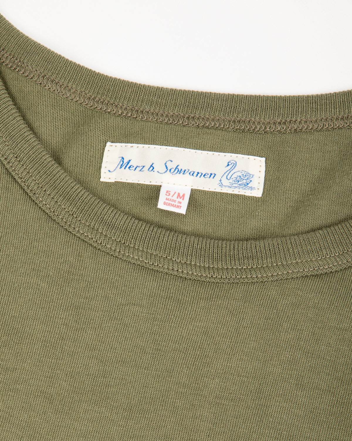 Merz b. Schwanen 1950s Lightweight Loopwheeled Tee - Army - Standard & Strange