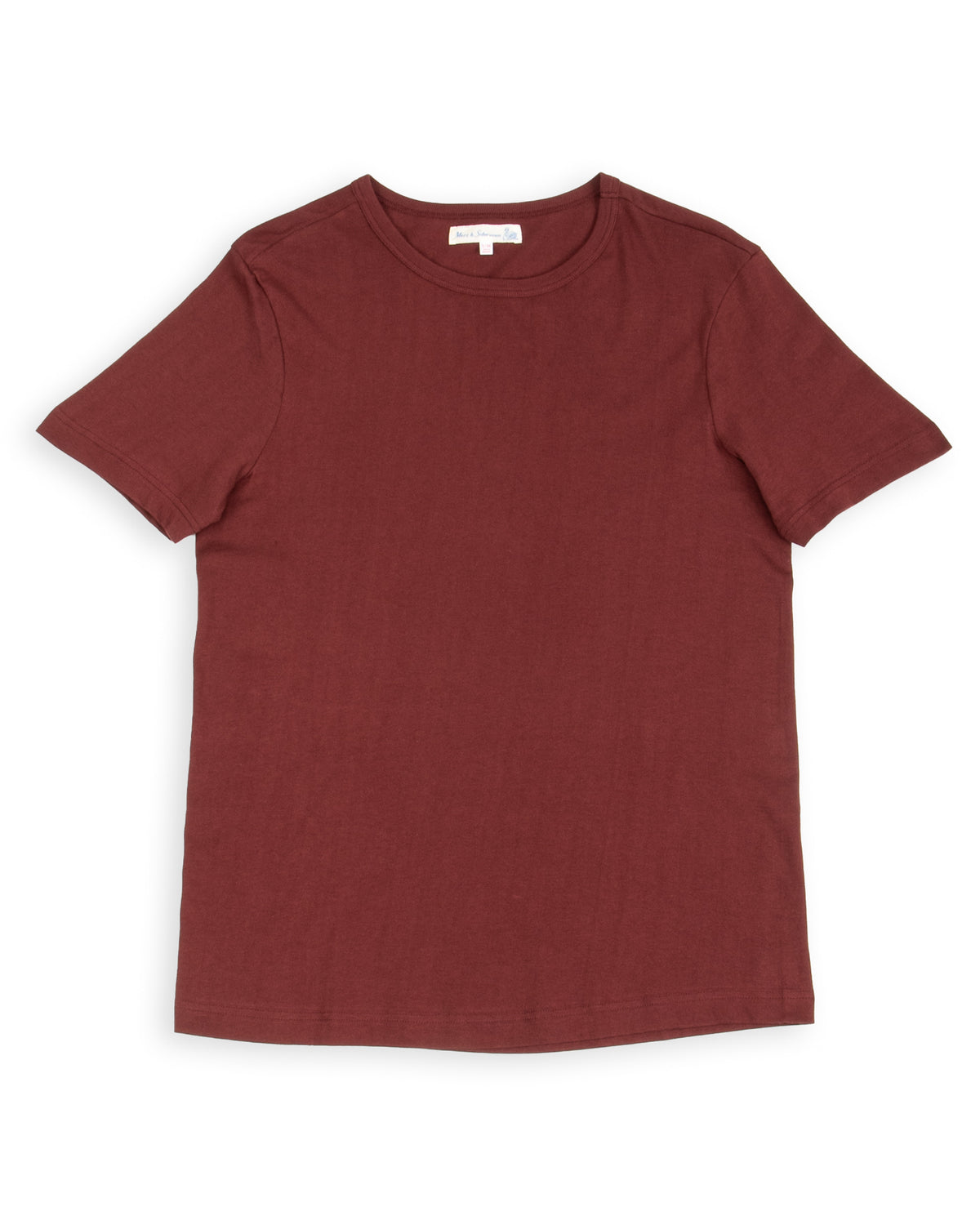 1950s Lightweight Loopwheeled Tee - Burgundy