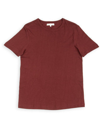 1950s Lightweight Loopwheeled Tee - Burgundy