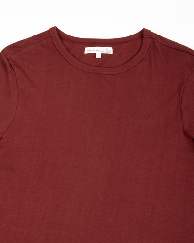 1950s Lightweight Loopwheeled Tee - Burgundy