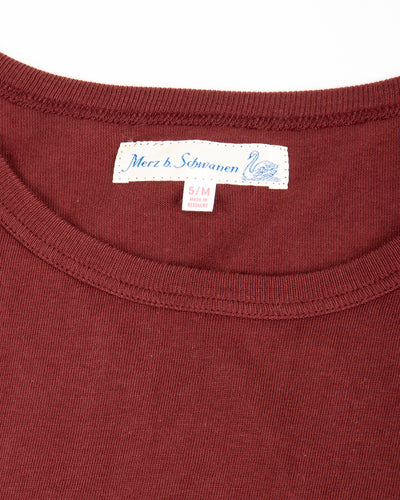 1950s Lightweight Loopwheeled Tee - Burgundy