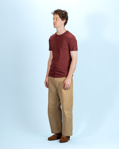 1950s Lightweight Loopwheeled Tee - Burgundy