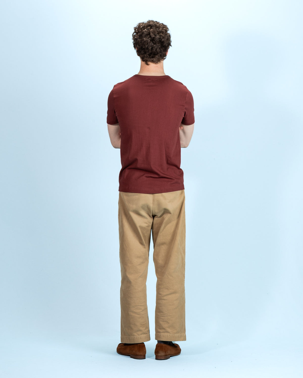 1950s Lightweight Loopwheeled Tee - Burgundy