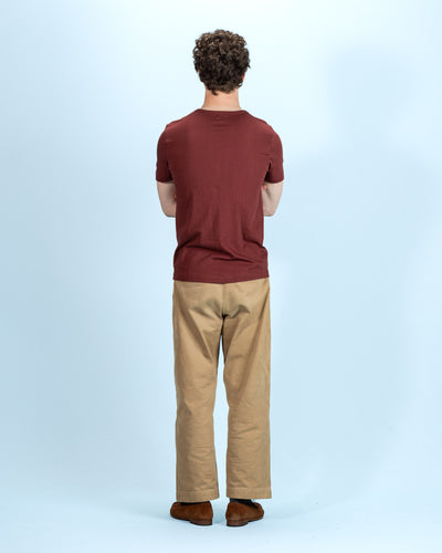 1950s Lightweight Loopwheeled Tee - Burgundy