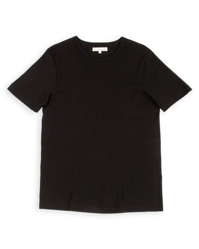 Merz b. Schwanen 1950s Lightweight Loopwheeled Tee - Deep Black - Standard & Strange