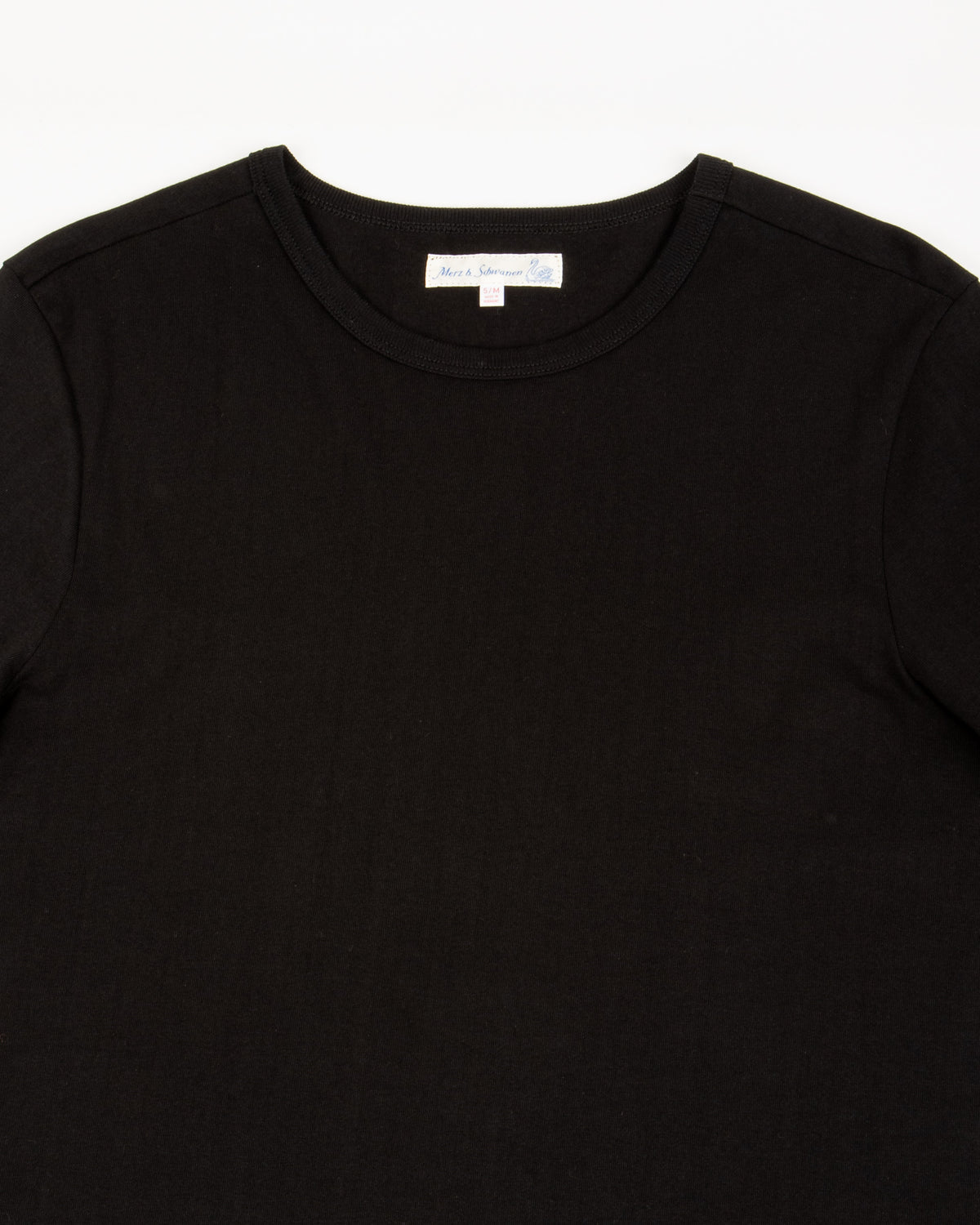 Merz b. Schwanen 1950s Lightweight Loopwheeled Tee - Deep Black - Standard & Strange