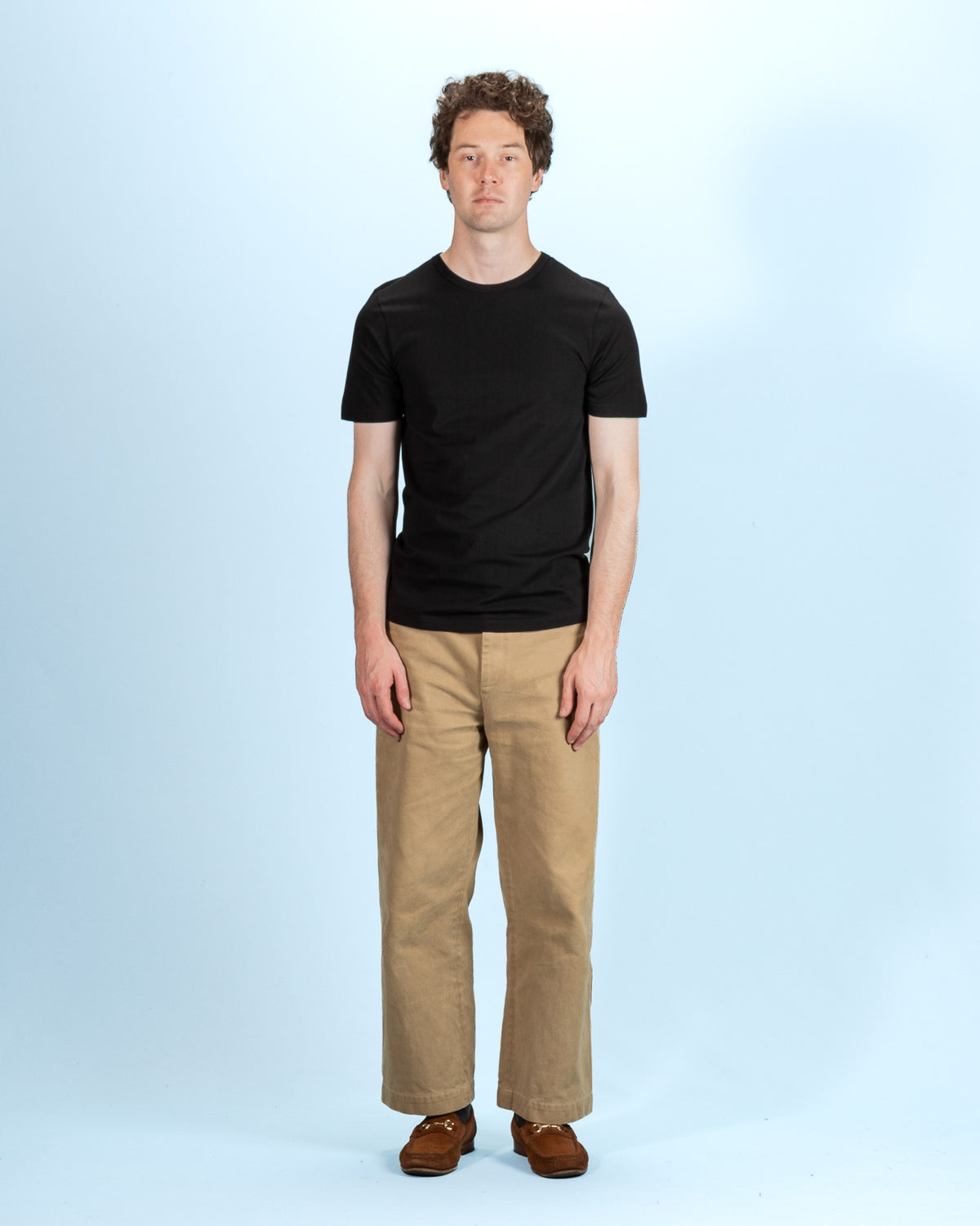 1950s Lightweight Loopwheeled Tee - Deep Black