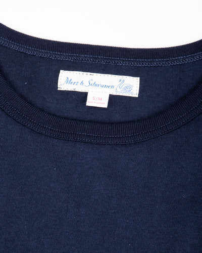 Merz b. Schwanen 1950s Lightweight Loopwheeled Tee - Ink Blue - Standard & Strange