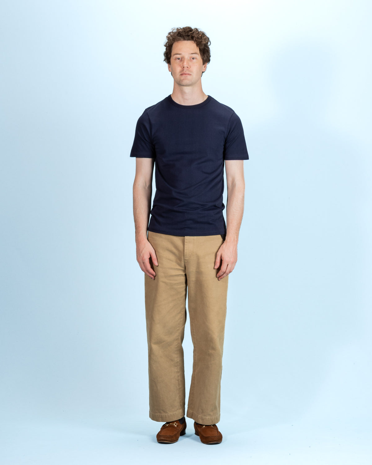 1950s Lightweight Loopwheeled Tee - Ink Blue