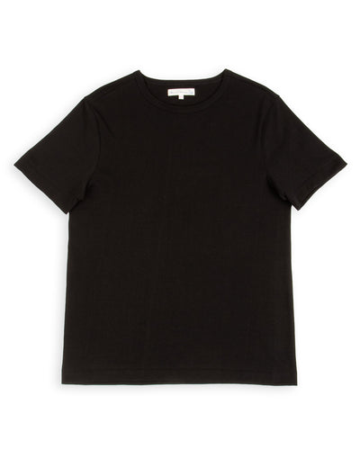 215 Loopwheeled Classic Fit Midweight Tee - Deep Black