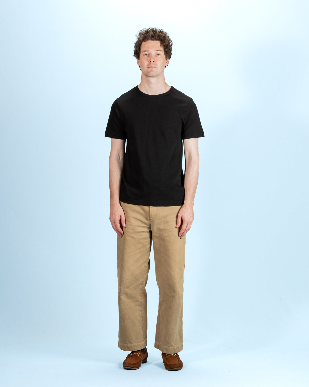 215 Loopwheeled Classic Fit Midweight Tee - Deep Black