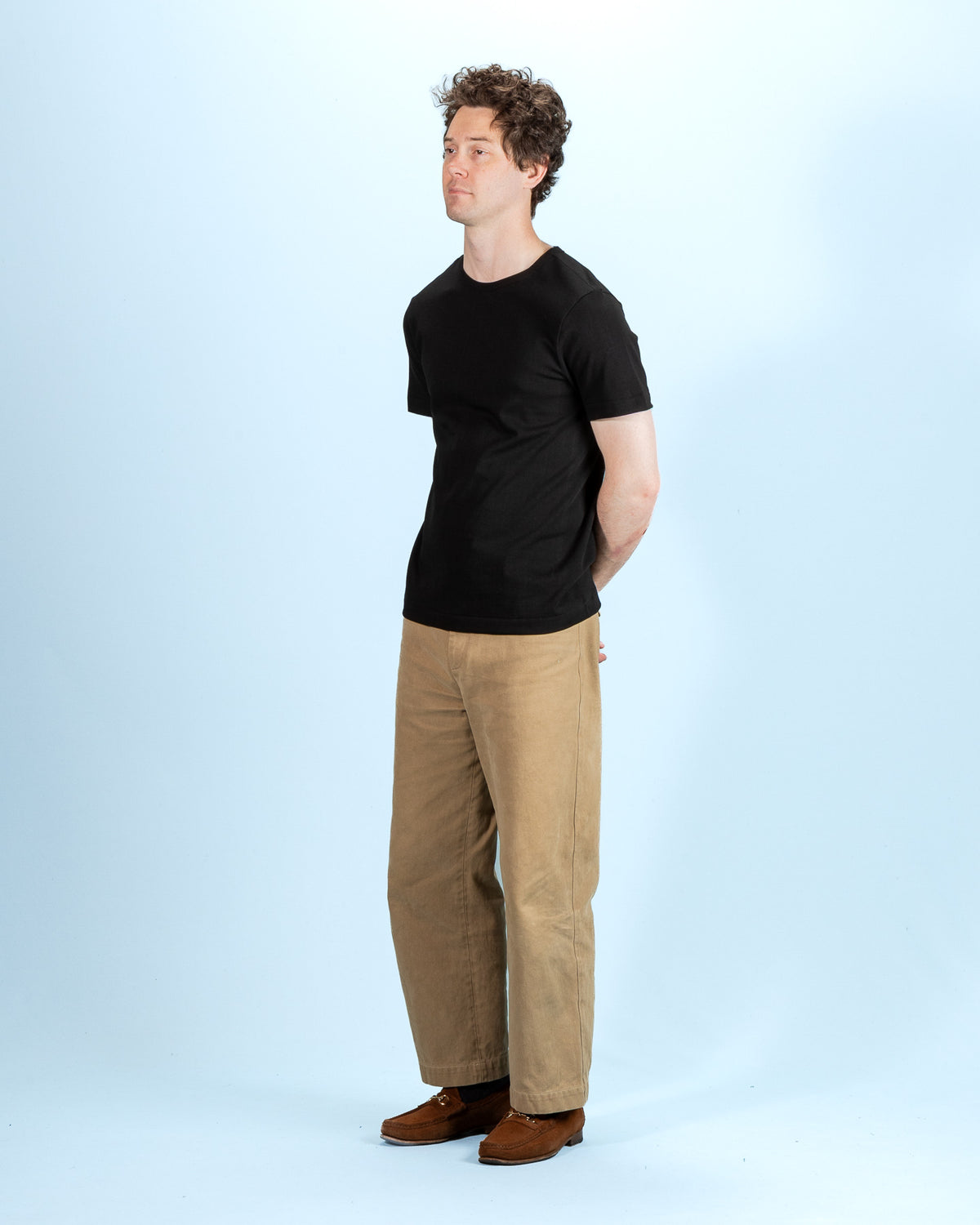 215 Loopwheeled Classic Fit Midweight Tee - Deep Black