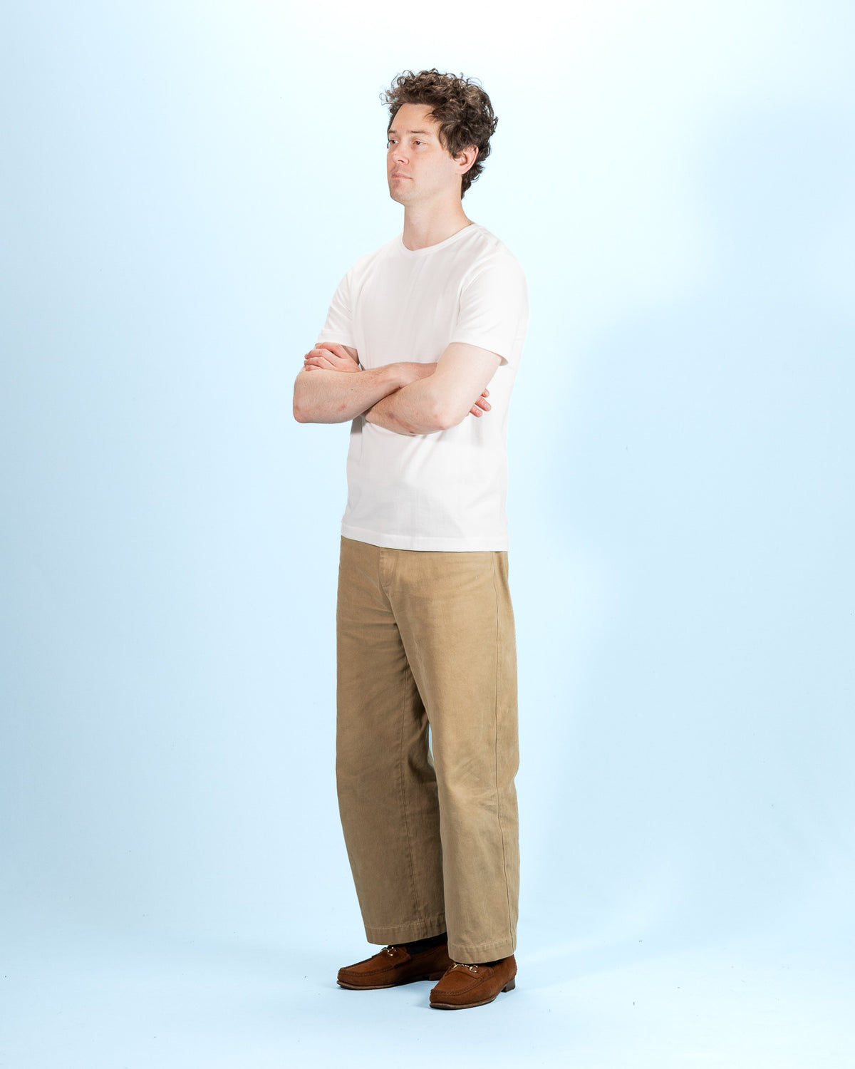 215 Loopwheeled Classic Fit Midweight Tee - White