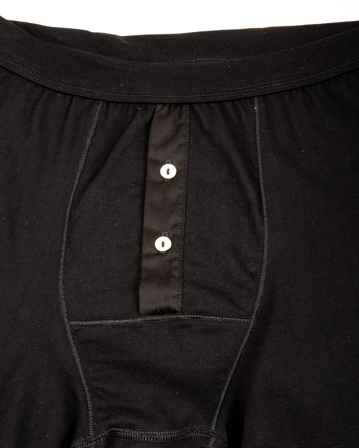255 Loopwheeled Mid-weight Button Fly Boxer - Deep Black