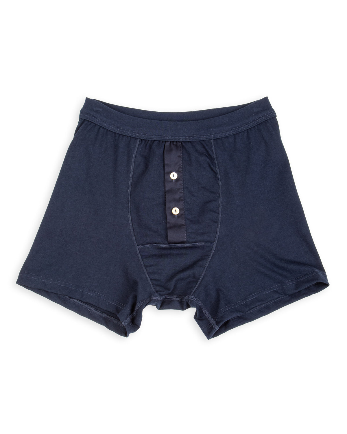 255 Loopwheeled Mid-weight Button Fly Boxer - Ink Blue