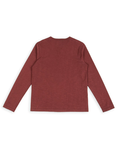2S08 Loopwheeled Relaxed Fit Heavyweight L/S Henley - Burgundy