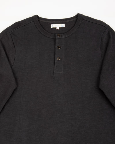 2S08 Loopwheeled Relaxed Fit Heavyweight L/S Henley - Charcoal