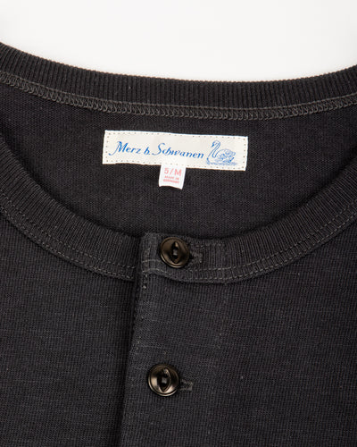 2S08 Loopwheeled Relaxed Fit Heavyweight L/S Henley - Charcoal