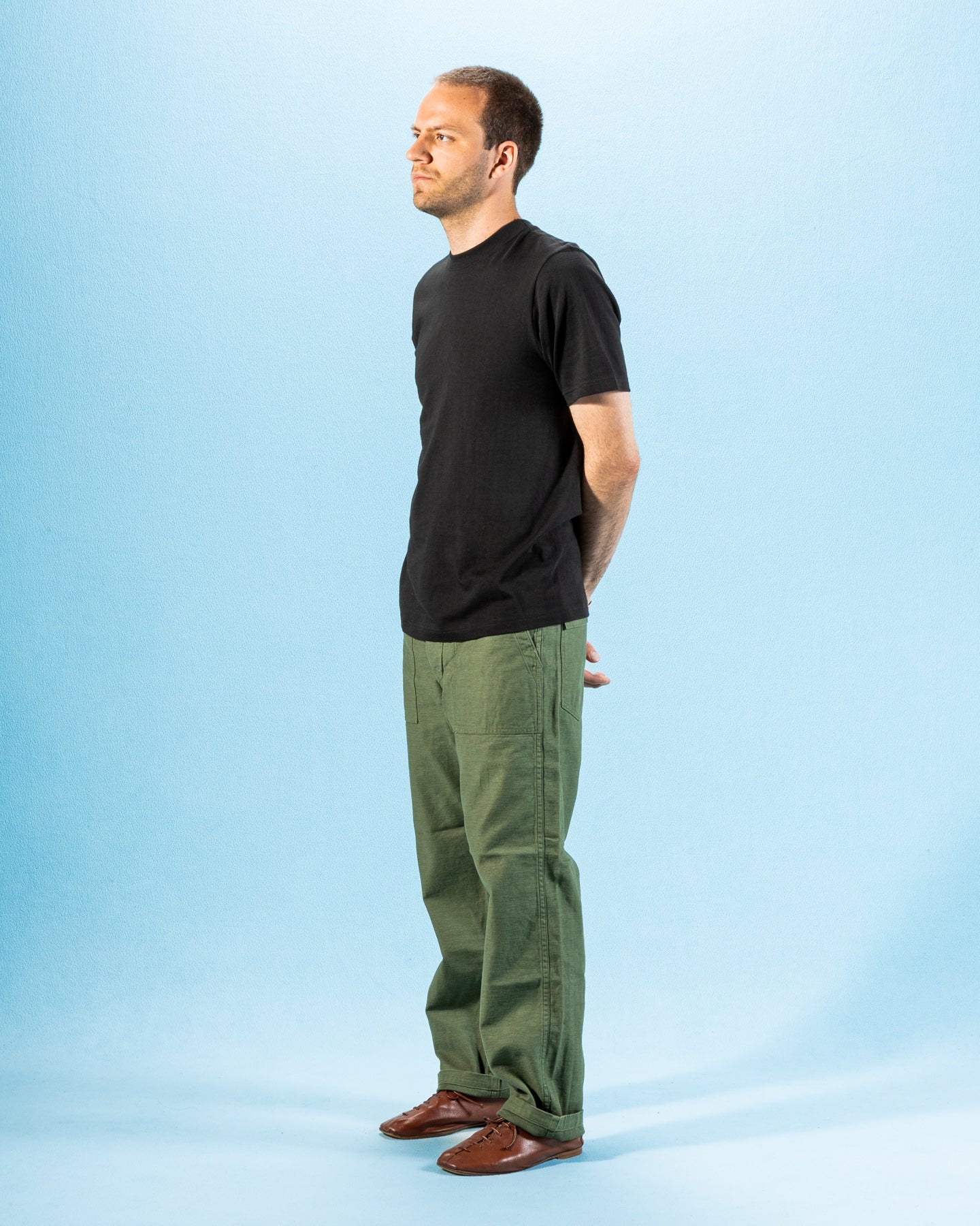 Merz b. Schwanen 1940s Relaxed Fit Loopwheeled Tee - Deep Black - Standard & Strange