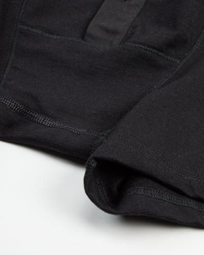 Merz b. Schwanen 255 Loopwheeled Button Fly Boxer - Deep Black - Standard & Strange