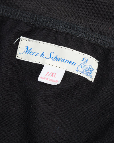 Merz b. Schwanen 255 Loopwheeled Button Fly Boxer - Deep Black - Standard & Strange