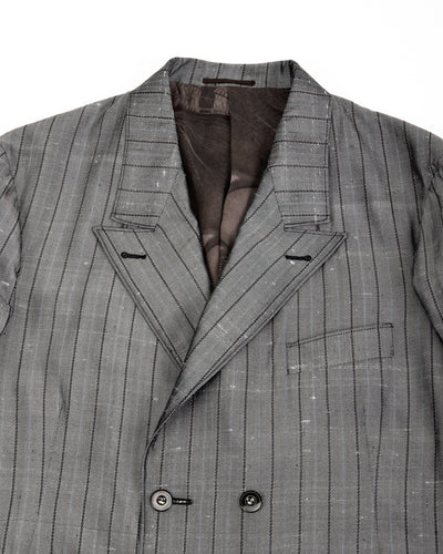 MotivMfg Burokrat Jacket - Grey Melange Stripe Vintage Dupioni - Standard & Strange