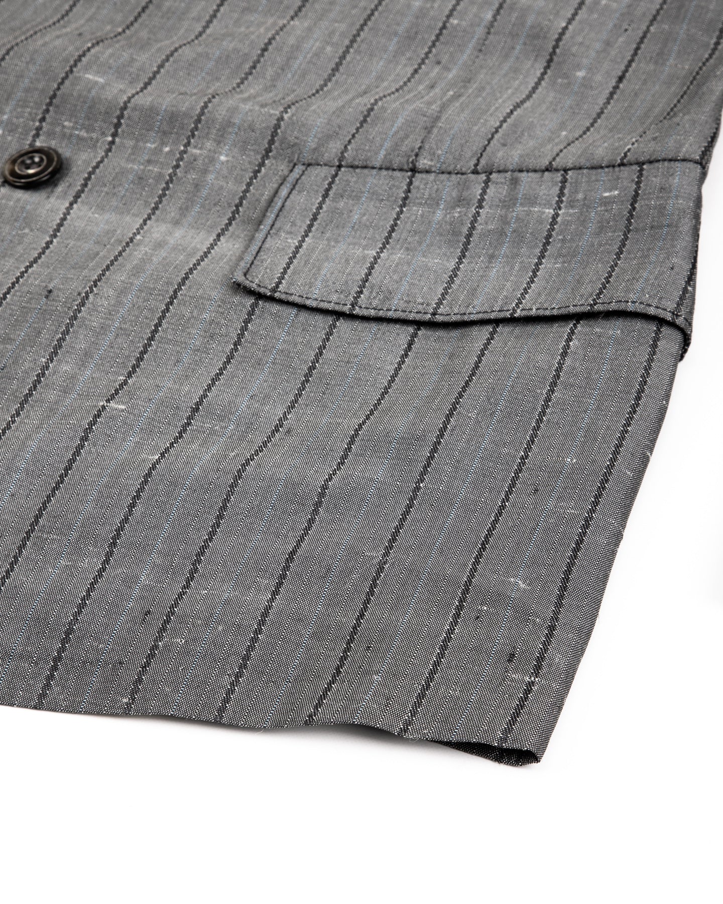 MotivMfg Burokrat Jacket - Grey Melange Stripe Vintage Dupioni - Standard & Strange