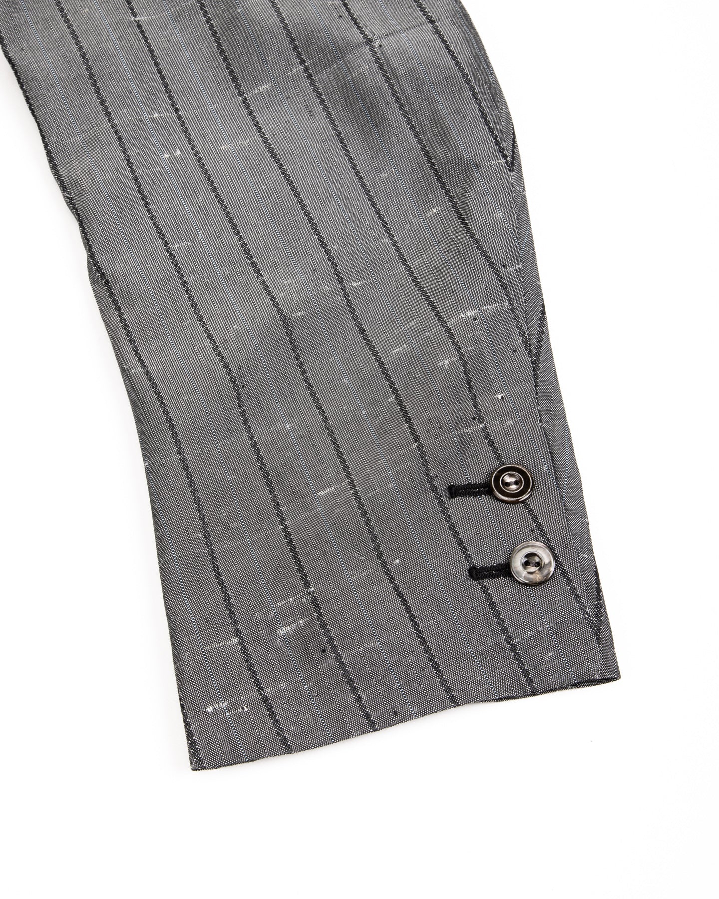 MotivMfg Burokrat Jacket - Grey Melange Stripe Vintage Dupioni - Standard & Strange