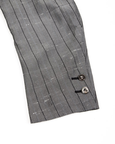 MotivMfg Burokrat Jacket - Grey Melange Stripe Vintage Dupioni - Standard & Strange