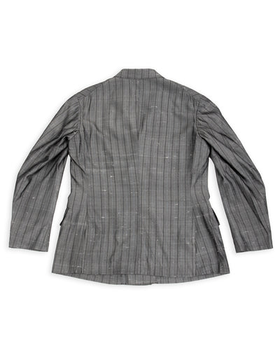 MotivMfg Burokrat Jacket - Grey Melange Stripe Vintage Dupioni - Standard & Strange