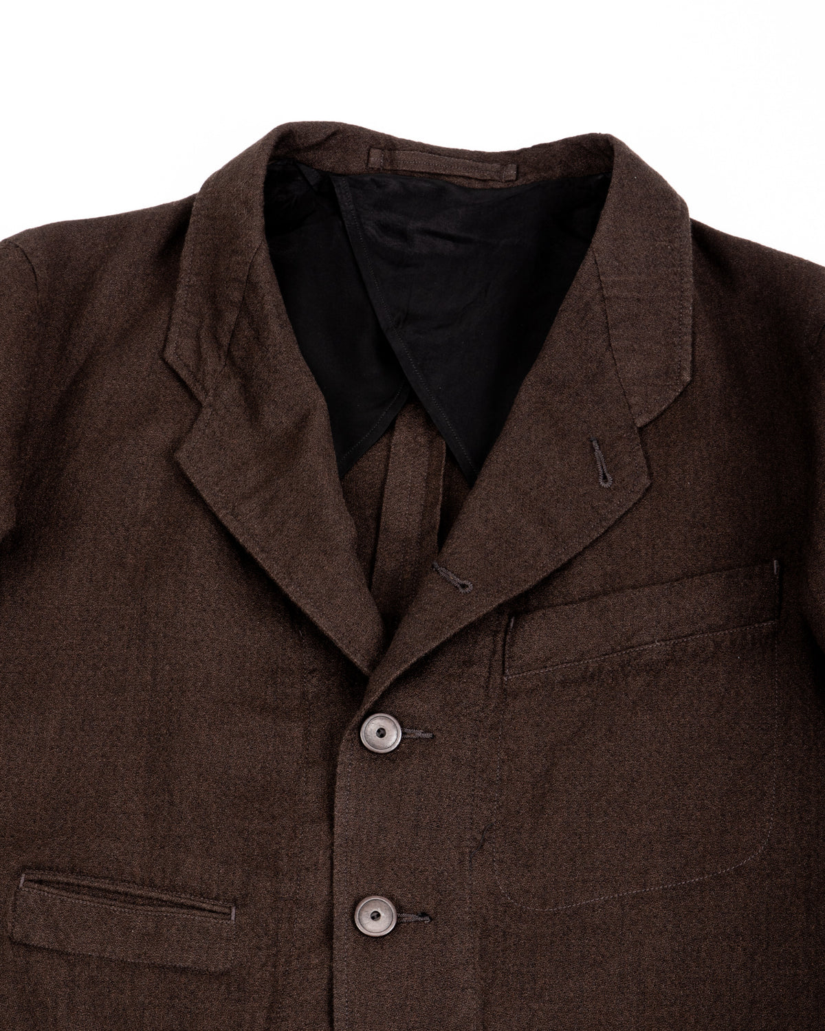 MotivMfg Continental Sack Jacket - Espresso Wool Linen Crepe - Standard & Strange