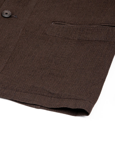 MotivMfg Continental Sack Jacket - Espresso Wool Linen Crepe - Standard & Strange