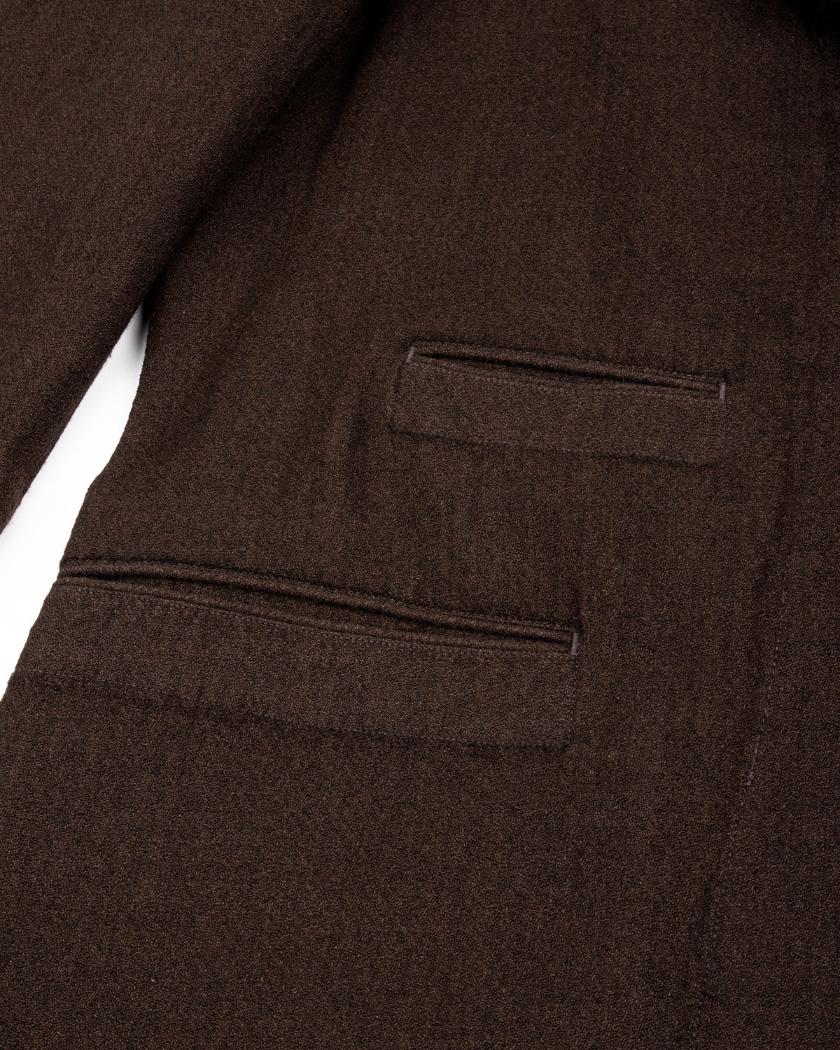 MotivMfg Continental Sack Jacket - Espresso Wool Linen Crepe - Standard & Strange