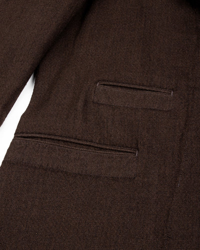 MotivMfg Continental Sack Jacket - Espresso Wool Linen Crepe - Standard & Strange