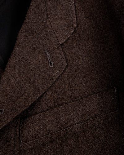 MotivMfg Continental Sack Jacket - Espresso Wool Linen Crepe - Standard & Strange
