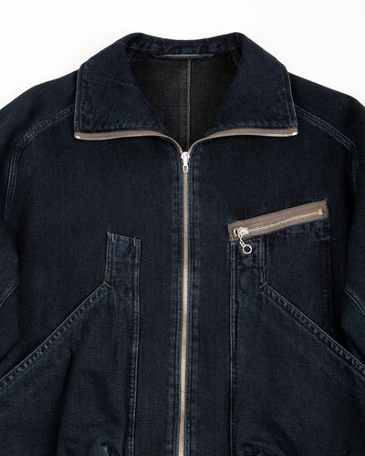 MotivMfg Denim Deck Jacket - Char Navy Overdyed Linen Denim - Standard & Strange