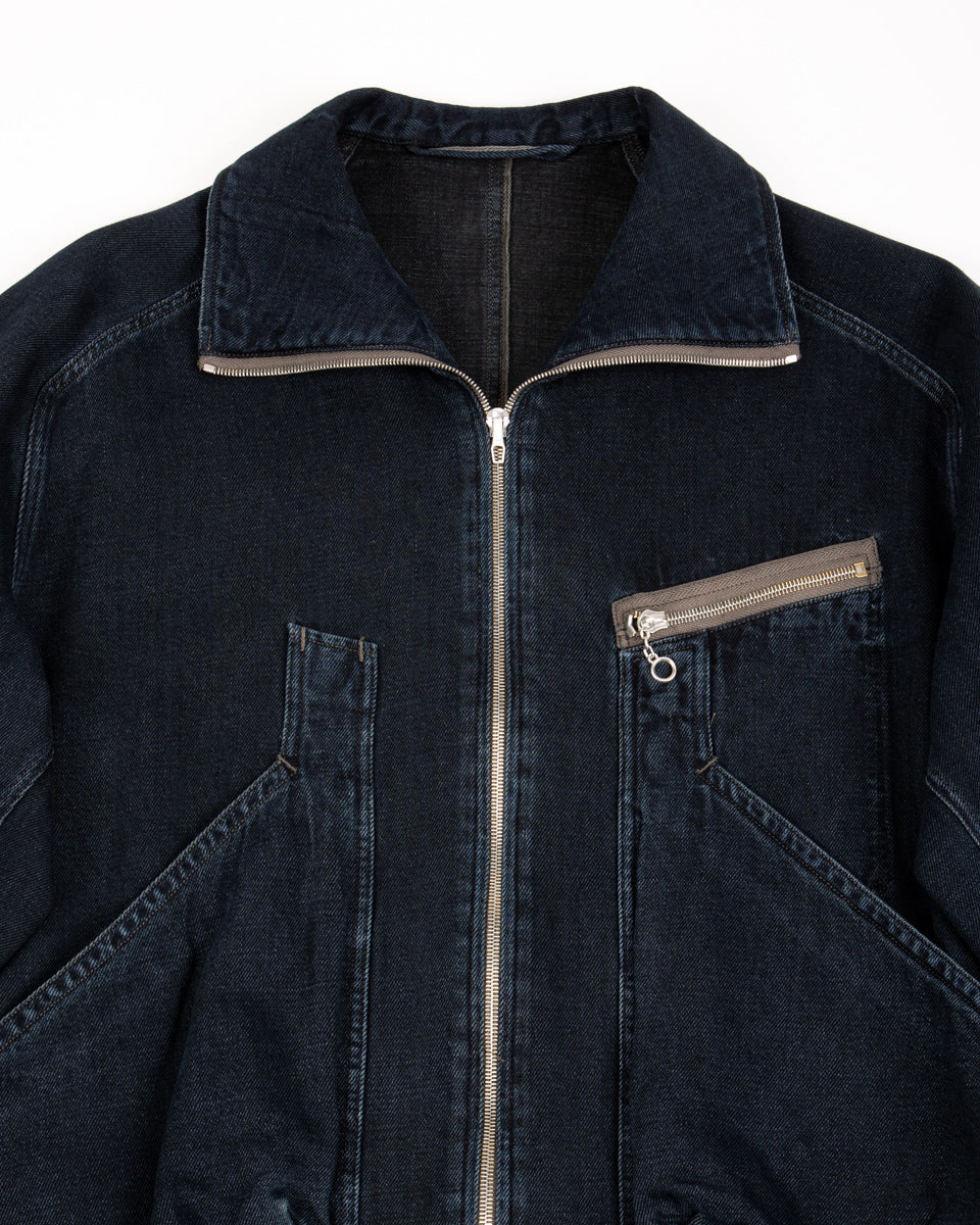 MotivMfg Denim Deck Jacket - Char Navy Overdyed Linen Denim - Standard & Strange