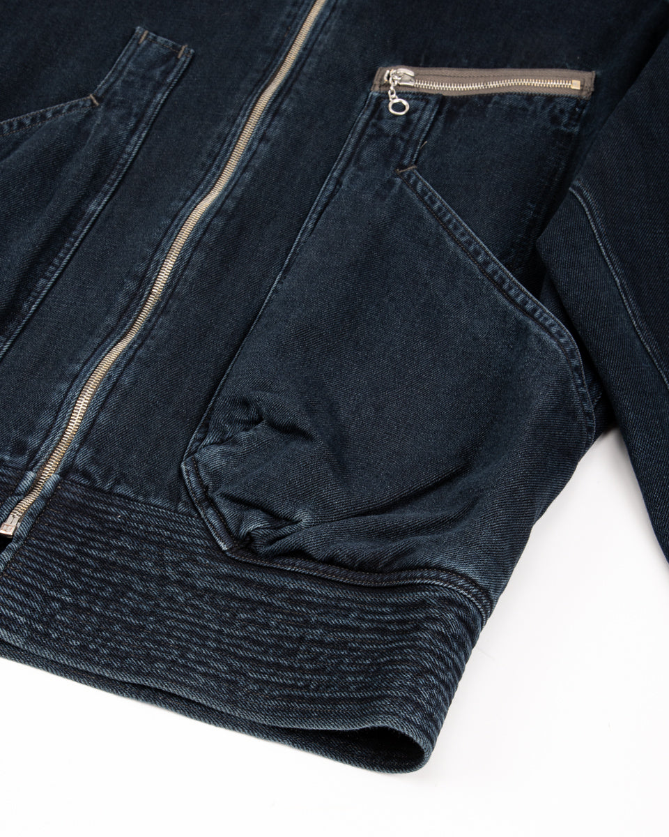 MotivMfg Denim Deck Jacket - Char Navy Overdyed Linen Denim - Standard & Strange